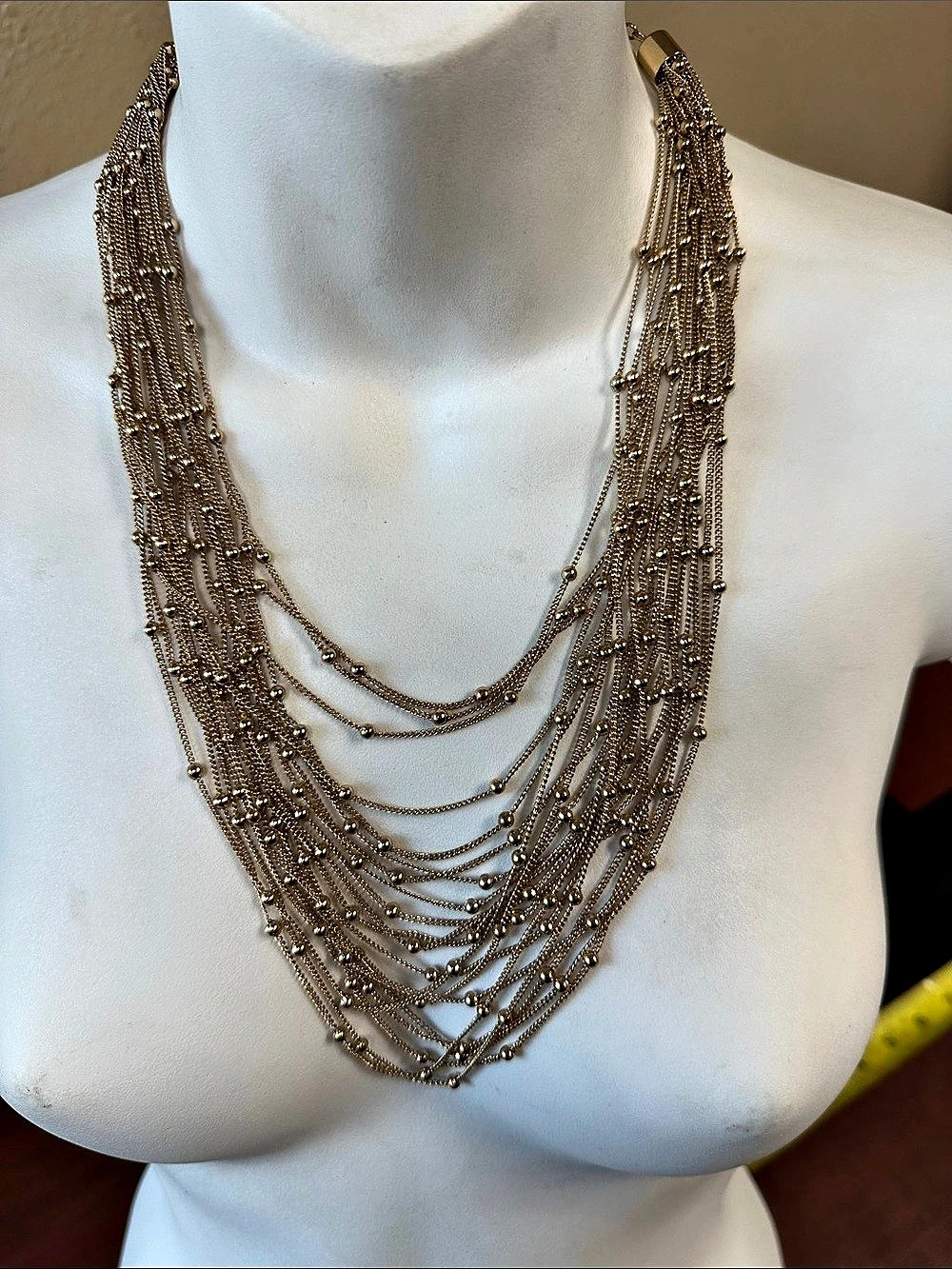 Marciano Layered Multi-Strand Necklace in Gold NWT